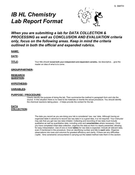 ib lab report template